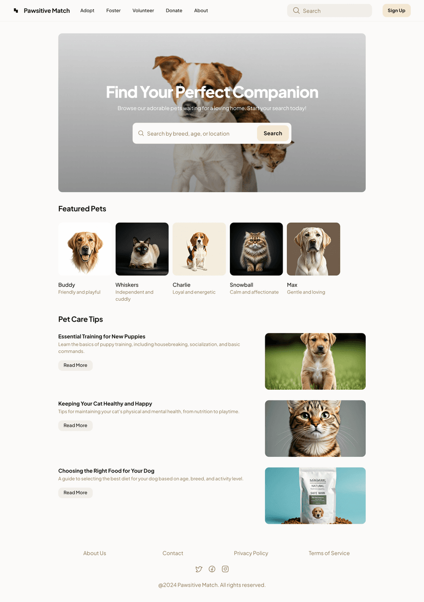 Plateforme d'Adoption Pawsitive